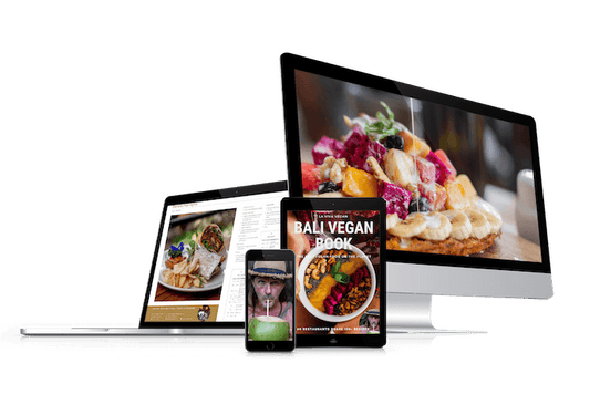 Bali Vegan E-Book Bundle 60 Restaurants share 150 recipes. Viewed on desktop, laptop, ipad and mobile phone. 